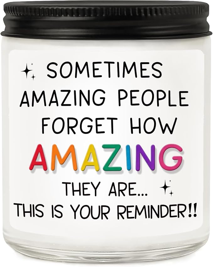 Gifts for Women, Birthday Gifts for Women, Thank You & Inspirational Appreciation Gift for Her Friend Teacher Mom Girlfriend Sister Bestie Coworker & Wife - You're Amazing Candle