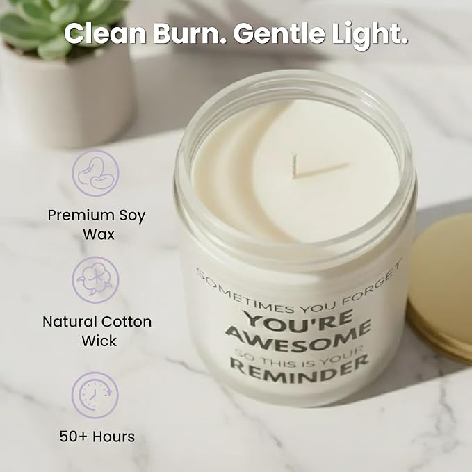 Candles Gifts for Women Unique Inspirational Mothers Day Christmas Birthday Self Care Relaxation Spa Gifts for Sister Friend Her Wife Girlfriend Lavender Scented Candle