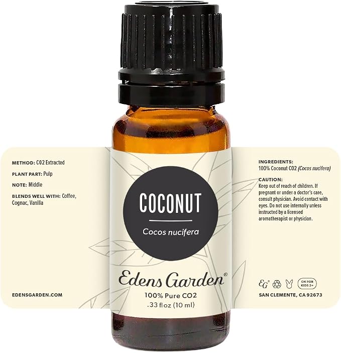 Edens Garden Coconut CO2 Essential Oil- 100% Pure Premium Grade, Undiluted, Natural, Therapeutic, Aromatherapy, The Best for Diffuser, Skin, Face, Hair 10 ml (.33 fl oz)