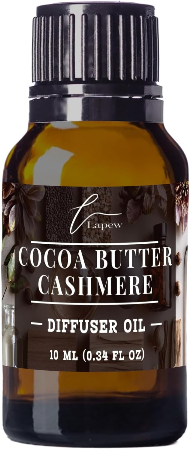 Lapew Cocoa Butter Cashmere Waterless Diffuser Oil | Fragrance Oil for Nebulizer & Cold Air Diffusers | Scented Home Oil | 0.34 fl oz