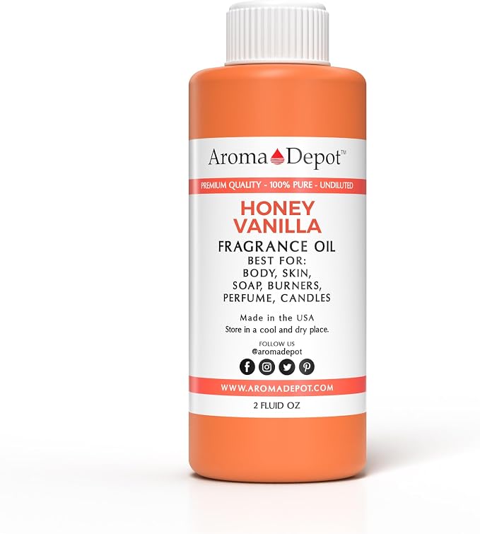Honey Vanilla Perfume/Body Fragrance Oil. Pure Uncut. Great for Lotions, Butter, Soapmaking, or Incense Dipping. Add a Few Drops to Your Aromatherapy Diffuser.(2 oz.)