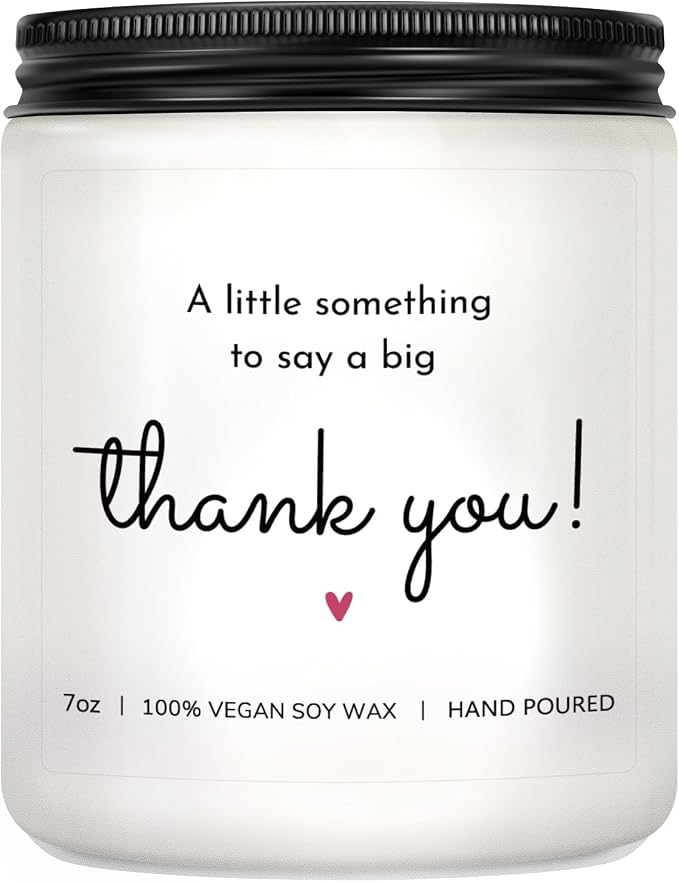 Thank You Gifts for Women, Men - Appreciation Gifts for Women, Thank You Candle, Hostess, Birthday Gift, Teacher, Coworkers, Friend, Nurse, Boss - Lavender Scented Candle