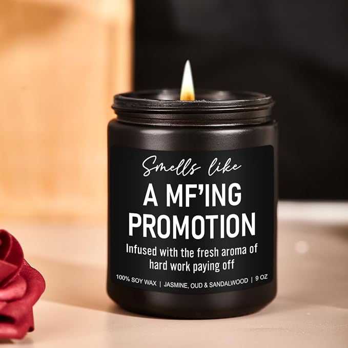 Younift Funny Scented Candles, Promotion Gifts for Women, Men - Congratulations on Your Promotion, New Job Gifts - Job Promotion Decorations - 9 oz