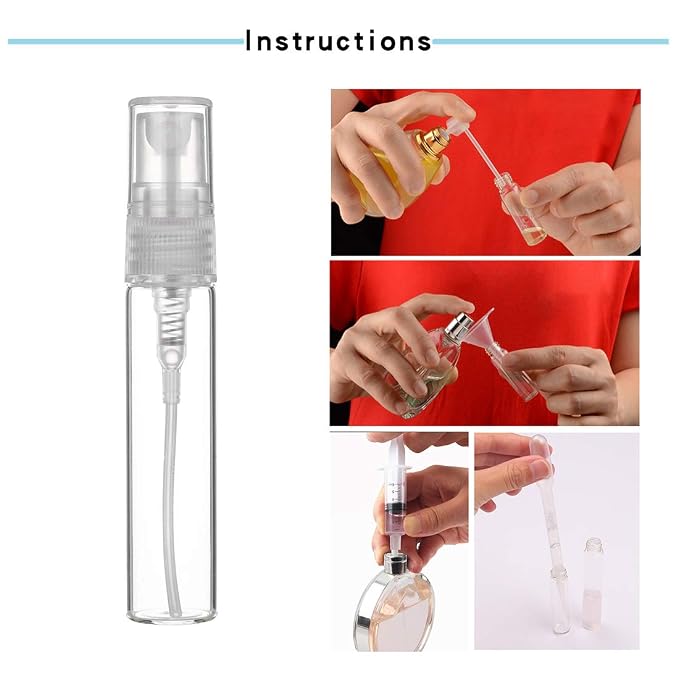 30Pcs 5ml/0.17Oz Portable Mini Refillable Clear Glass Empty Sprayer Perfume Bottles Cosmetic Atomizers Spray Bottle Container for Travel Party Must Makeup Tool (30Pcs 5ml Glass Perfume Bottles)