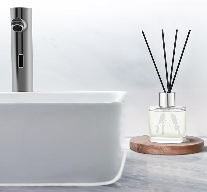 3 Pack Fragrance Diffuser, 50ML Clean Linen Cotton Citrus Aromatherapy Set with 12 Black Fiber Sticks,Air Freshener for Bedroom Bathroom Office