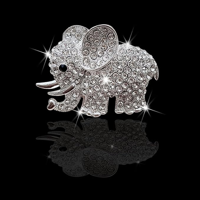 Car Decor Fresheners for Women - Bling Accessory, Air Outlet Decor, Aromatherapy Vent Clip Charm, Air Freshener Set of 4 Elephants