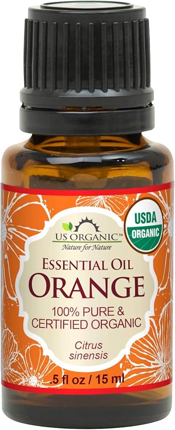 US Organic 100% Pure Sweet Orange Essential Oil - USDA Certified Organic - 15 ml - w/Improved caps and droppers (More Size Variations Available)