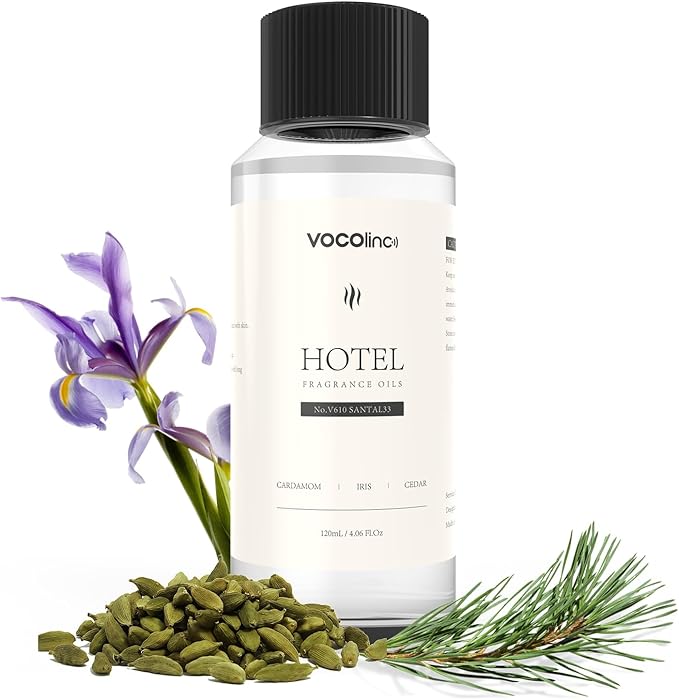 VOCOlinc Hotel Collection Diffuser Oil - SANTAL33 - Inspired by Luxury Five Star Hotel Lobby Scent Oil for Waterless Oil Diffusers, Luxurious Scents of Cardamom, Iris, and Cedar (4.06 OZ)