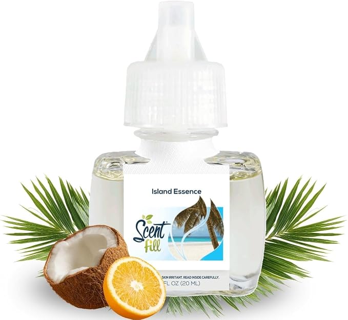 Scent Fill Island Essence Plug in Air Freshener, Scented Oil Refills, 2 Refills + Diffuser