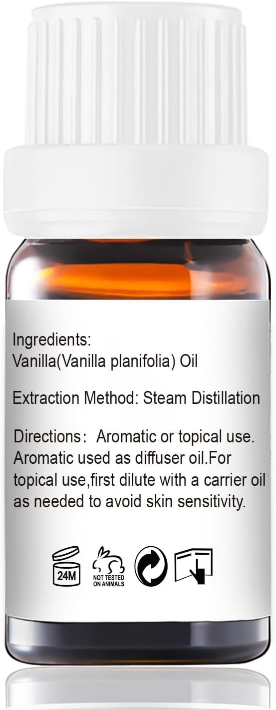 GM Gumili Vanilla Essential Oil - Pure Natural Oil for Aromatherapy Diffuser, Skin, Hair, DIY Perfume & Candle Making - Organic 10mL Warm Sweet Scent