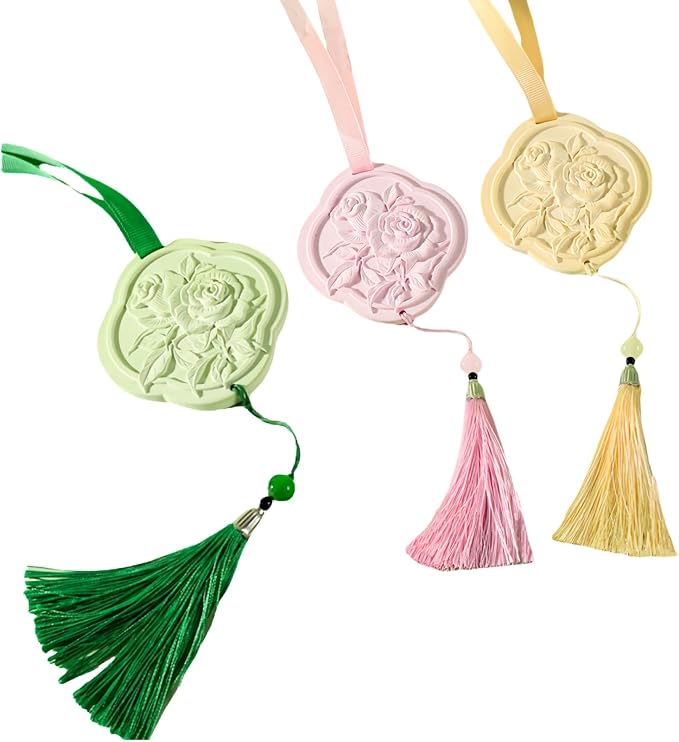 Ceramic Essential Oil Diffusers，Air Freshener，3Pcs Rose Flower Ceramic Aromatherapy Diffusers for Bedroom, Wardrobes， Toilet， Cars Etc.Visual and Olfactory Double Enjoyment（Sandalwood+Rose+Tea）