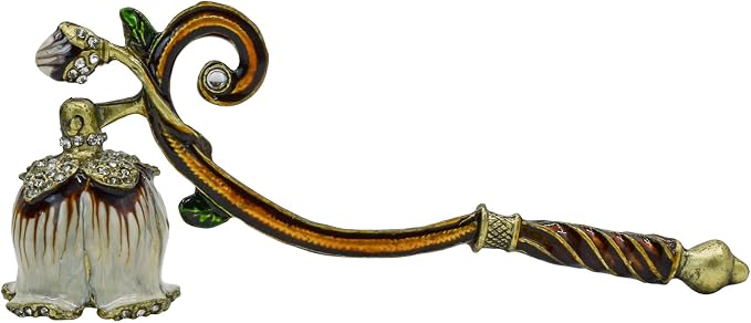 Candle Snuffer, Decorative Candle Extinguisher Snuffer with Long Handle, Vintage Metal Candle Tool for Putting Out Candle Flame Safely (White)