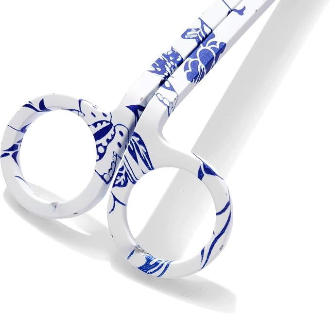 Wick Trimmer with Ornate Blue and White Nature Pattern by Wickman