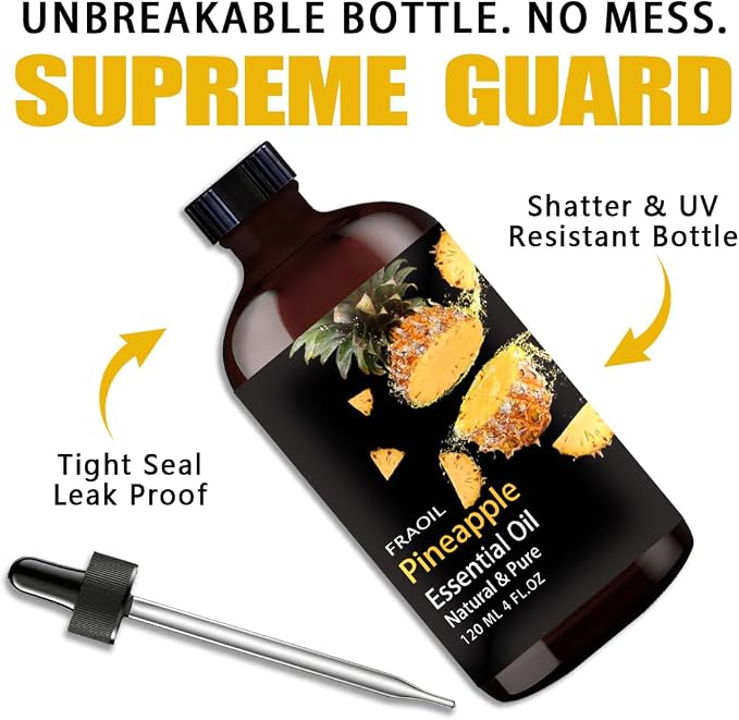 Pineapple Essential Oil, Pineapple Oil 4 Fl Oz 120ML for Diffuser Humidifier Yoga Cleaning DIY Candle Soap Making Essential Oils