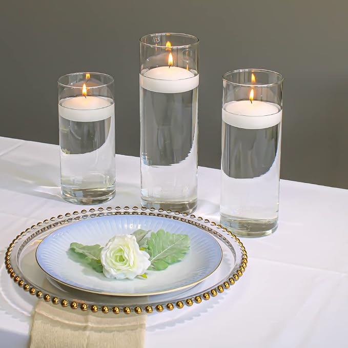 96 White Richland Floating Candles 3"