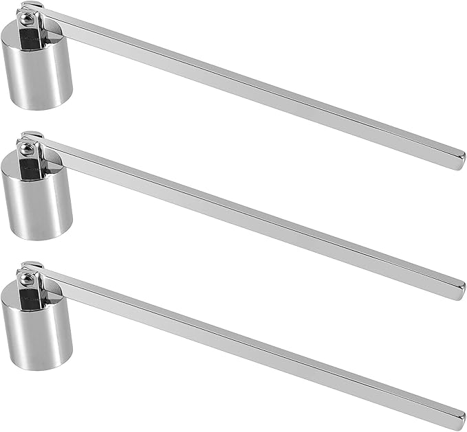3 PCS 6.3 Inch Candle Snuffer, Silver Stainless Steel Candle Extinguisher with Long Handle and Straight Tube, Candlesnuffers Extinguish Candle Wicks for Tea Light Candles