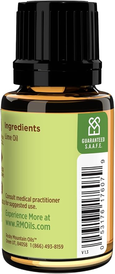 Rocky Mountain Oils Lime Essential Oil 15ml - Pure Essential Oils for Diffusers | Organic Lime Aroma Blends for Home Use | Therapeutic Grade Natural Oils | Aromatherapy Diffuser Oil