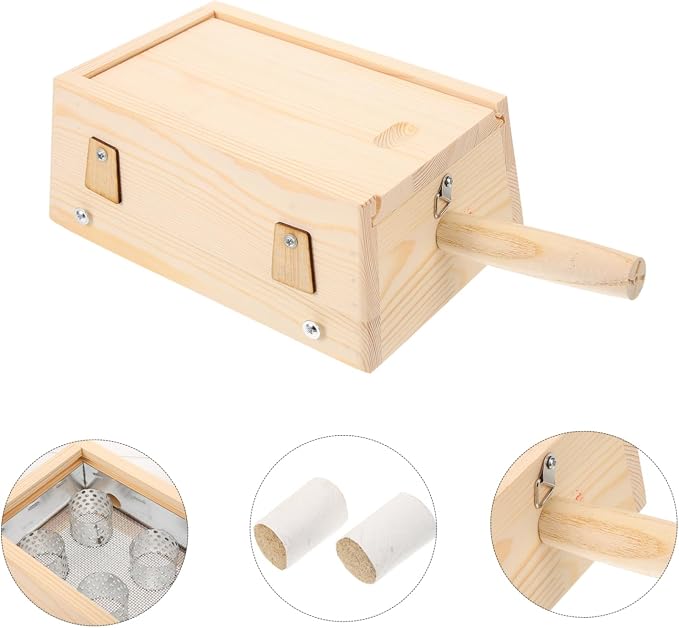 NOLITOY Wooden Moxibustion Box for Acupuncture Portable Moxibustion Kit Sticks Aromatherapy Tool
