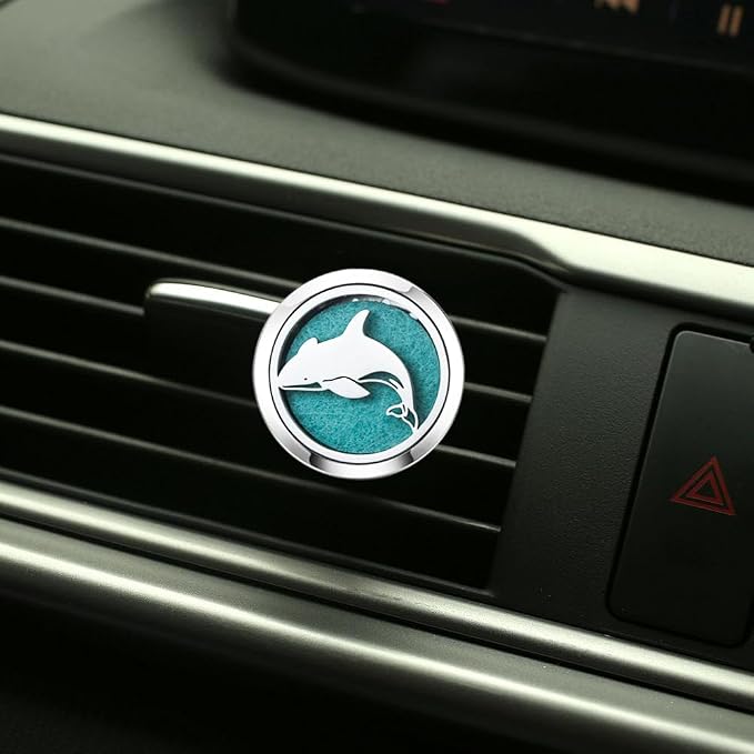 AZNECK Car Vent Clip Diffuser for Essential Oils,Stainless Steel Vent Holders with 10 Felt Pads Each, Set for Family Vehicles