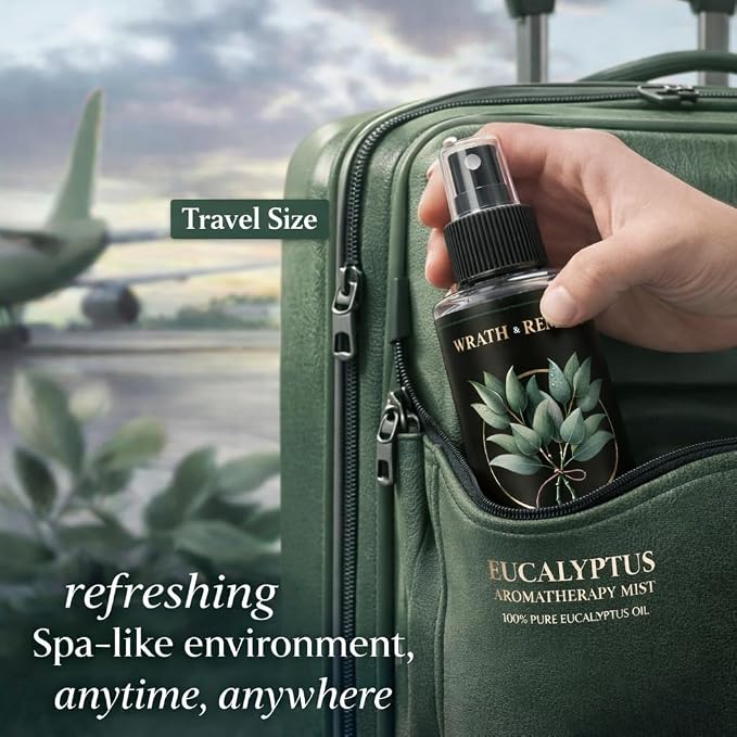 Eucalyptus Shower Spray Aromatherapy — 700+ Sprays, USDA Organic 100% Pure Eucalyptus Essential Oil Spray Mist for Spa Shower, Steam, Sauna & Linen Bedsheet – Premium & Travel Size (4 oz, Made in USA)