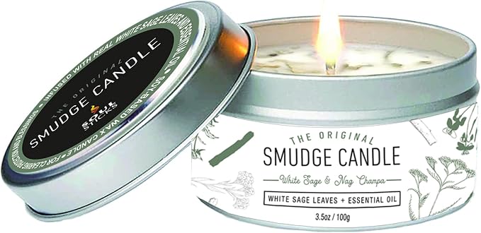 SOUL STICKS Smudge Candle for Cleansing House, Meditation, Chakra Healing, Aromatherapy | 3.5 Ounce Smudge Candle for Spiritual Cleansing (Nag Champa)