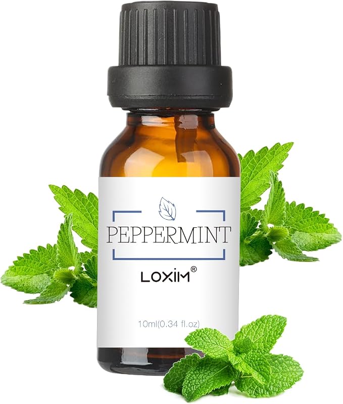 LOXIM Peppermint Essential Oil, Pure Natural Essential Oils, Fragrance Oil Perfect for Humidifiers, Diffusers, Candle Making, Scent Home and Office (Pack of 1, Peppermint)