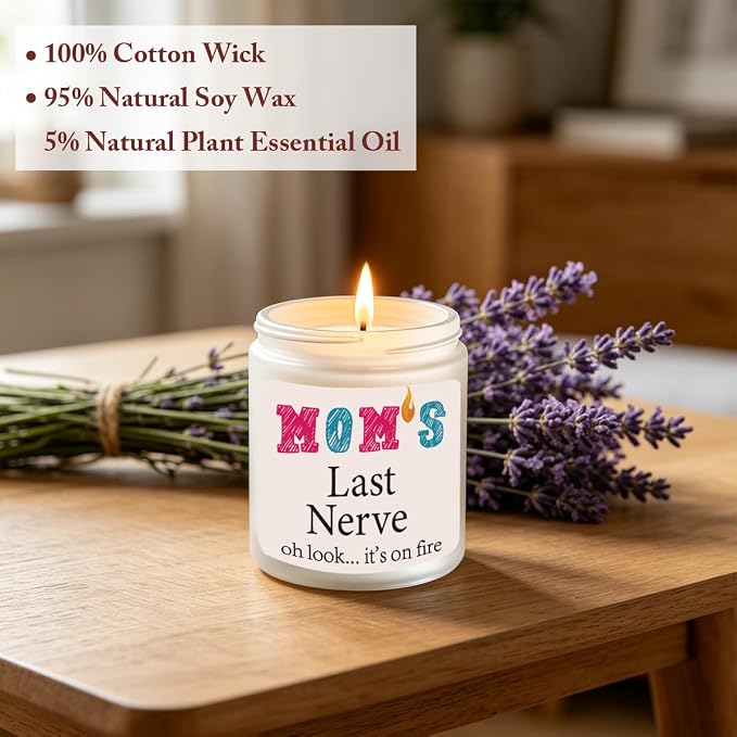 Mom Gifts Novelty Lavender Scented Soy Candle Gift Mothers Day Christmas Anniversary Valentines Birthday Gift for Your Mom Mama Mothers Stepmother Adoptive Mother from Daughter Son