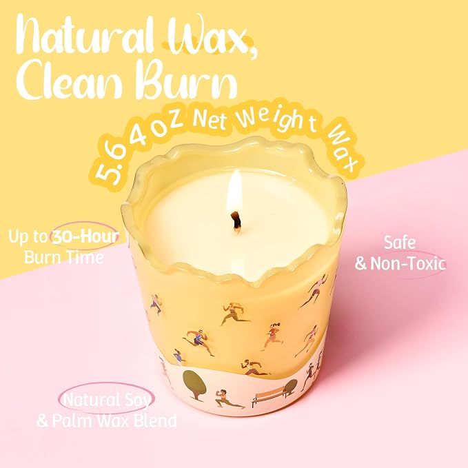M&SENSE Gardenia Jasmine Scented Candles, 5.64 oz, Up to 30-Hour Burn, Aromatherapy Candle Gifts for Women for Bathroom Kitchen Office