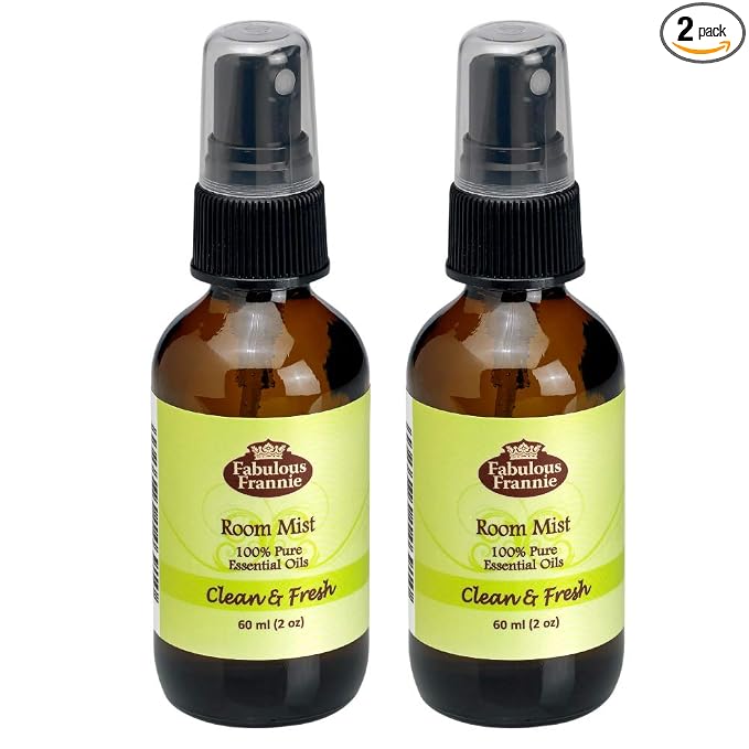 Fabulous Frannie Clean & Fresh Essential Oil Pillow or Room Mist A Perfect Blend of Lavender and Lemon Pure Essential Oils 2oz Each 2pk