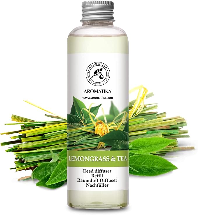 Reed Diffuser Refill Lemongrass - Tea 6.8 Fl Oz - Scented Diffuser - Room Diffuser Refill with Scent - Room Freshener - Home Fragrance - Scented Diffusers - Home Fragrance