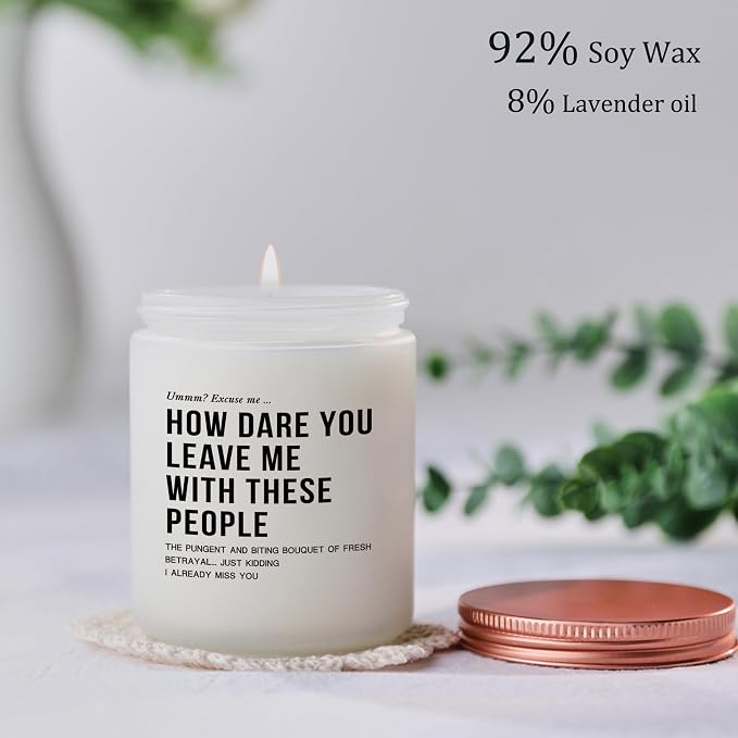 Unique Farewell Gifts for Women Coworkers & Bosses: Funny Employee Going Away Gifts - 'Goodbye, New Job' Good Luck Candle for Work Bestie