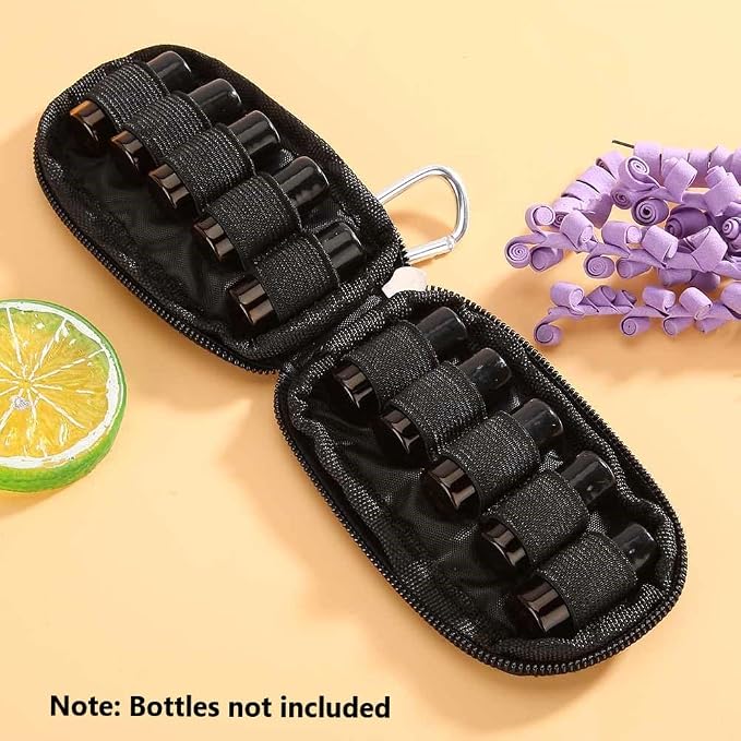 10 Bottles Essential Oil Travel Case, Fits 2ml Roller Bottles, Essential Oils Organizer Bag, Portable Mini Essentials Oil Key Chain Carrying Case (Excluding Bottle)