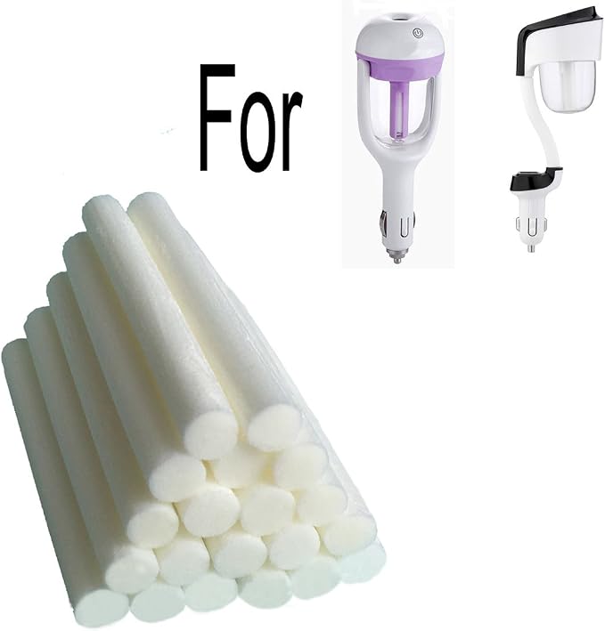20-Pack Car Diffuser Sponges Refill Sticks Humidifier Filter Wick Replacement, Absorbent sponge sticks, 2.75 X 0.31 Inch for Car Mini Humidifier Ultrasonic Aroma Diffuser