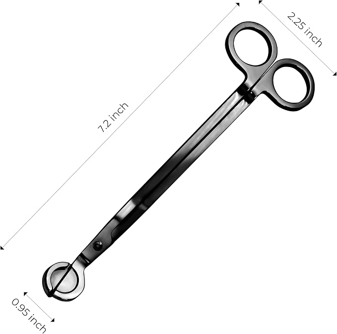 VViViD Candle Accessory Set, Contains Wick Trimmer, Candle Snuffer, and Wick Dipper, Black Stainless Steel