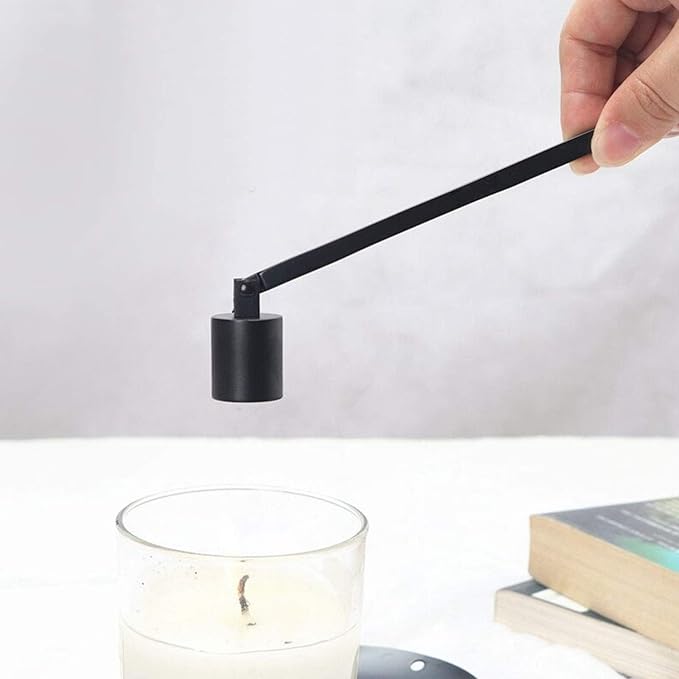 3 PCS Candle Snuffer, Stainless Steel Black Candle Extinguisher with Long Handle, Straight Tube Candlesnuffers Extinguish Candle Wicks for Tea Light Candles, 6.3 Inch