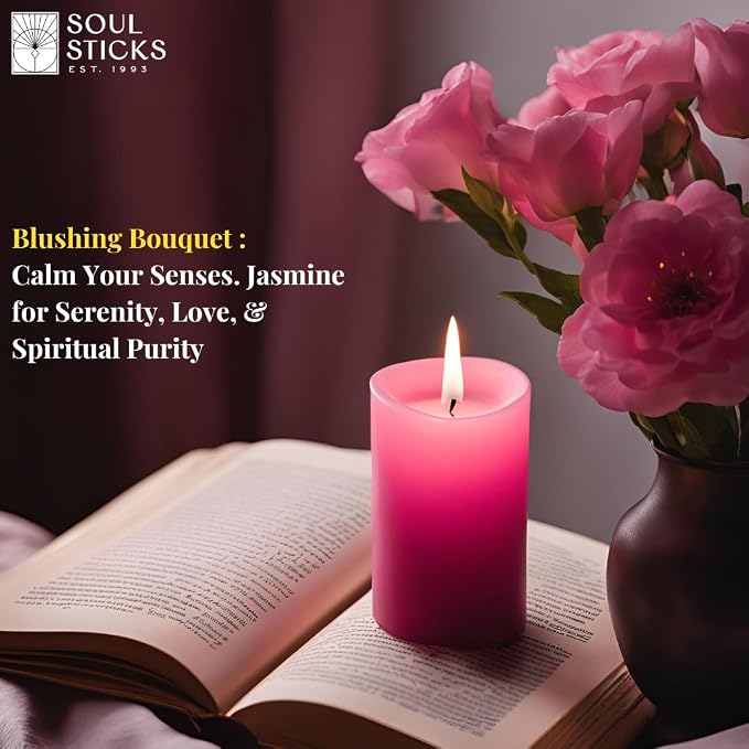 SOUL STICKS 4" Scented Ritual Candles Chime Taper Premium Candles 20 pcs for Rituals, Ceremonies, Meditation, Altar and Spells (Hot Pink/Jasmine)