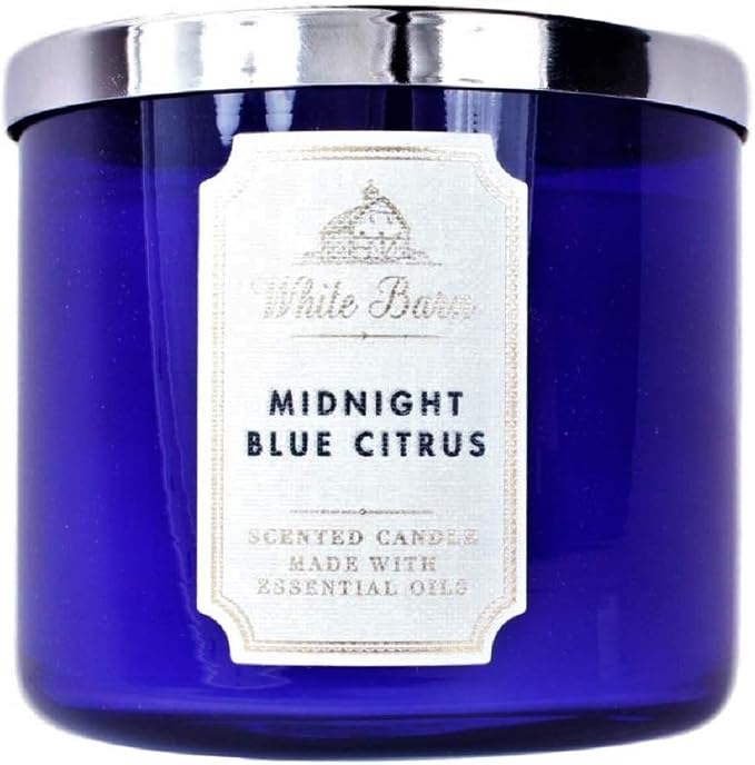 Bath & Body Works White Barn 3-Wick Candle in MIDNIGHT BLUE CITRUS