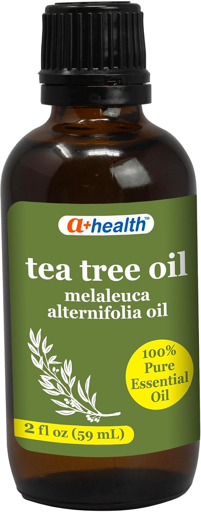 A+Health Tea Tree Essential Oil 100% Pure 2 fl oz Melaleuca Alternifolia | Undiluted Melaleuca Alternifolia Essential Oil, Made in USA, Glass Bottle for Purity