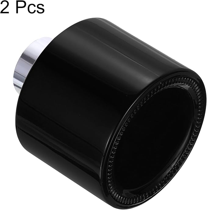 HARFINGTON 2pcs Empty Glass Diffuser Bottle 140ml/4.7oz Refillable Fragrance Accessories Aromatherapy Jar Container for Replacement Reed Diffuser DIY Home Bathroom Black with Silver Tone Cap