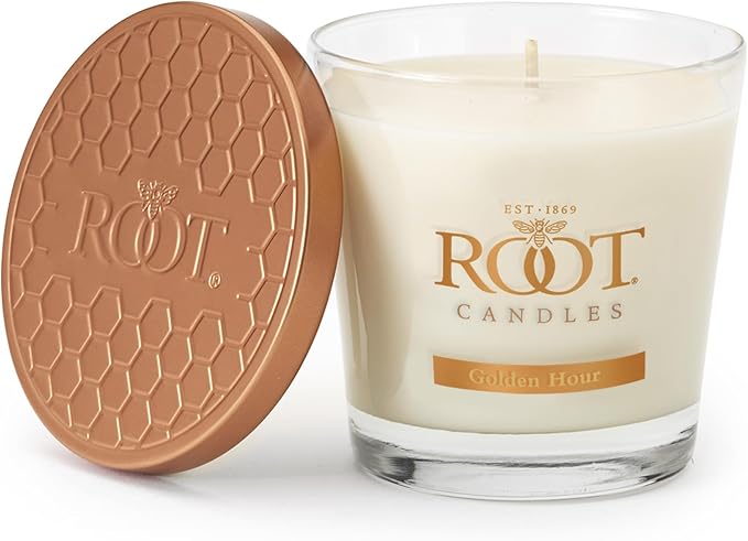 Root Candles Scented Candles Honeycomb Beeswax Blend Premium Handcrafted Candle, Small Veriglass, Golden Hour