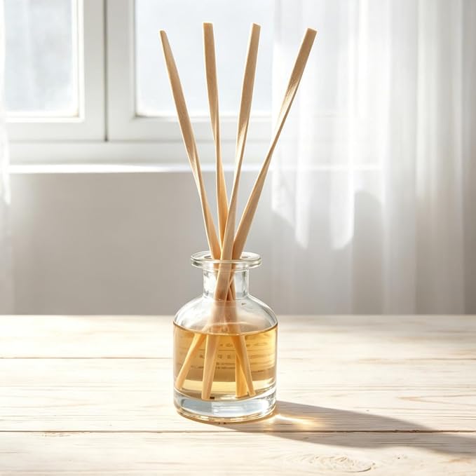 25PCS Volatile Sticks Reed Diffuser Sticks 7mm x 9.45 Inch Twisted, Natural Aroma Essential Oil Refill Replacement for Home Fragrance, Artistic Shape for Larger Air Contact