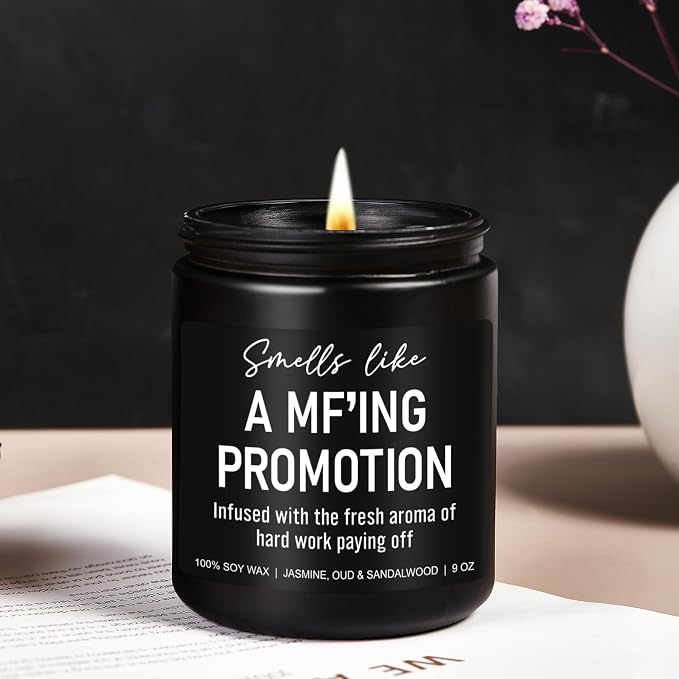 Younift Funny Scented Candles, Promotion Gifts for Women, Men - Congratulations on Your Promotion, New Job Gifts - Job Promotion Decorations - 9 oz
