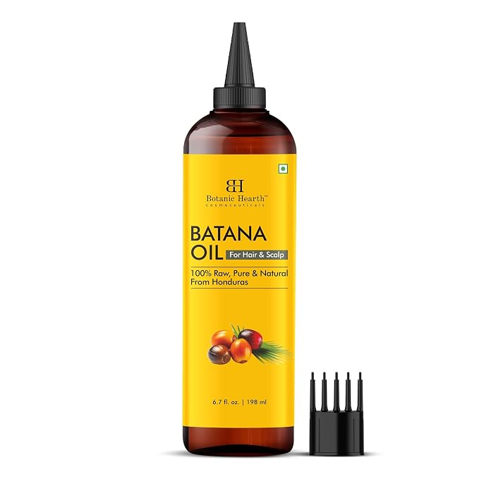 Botanic Hearth Batana Oil for Hair Growth & Hair Treatment Oils 6.7 Fl Oz | Dr Sebi Inspired, 100% Raw & Pure Batana Oil | Scalp & Hair Treatment for Thickness & Strength | All Hair Types