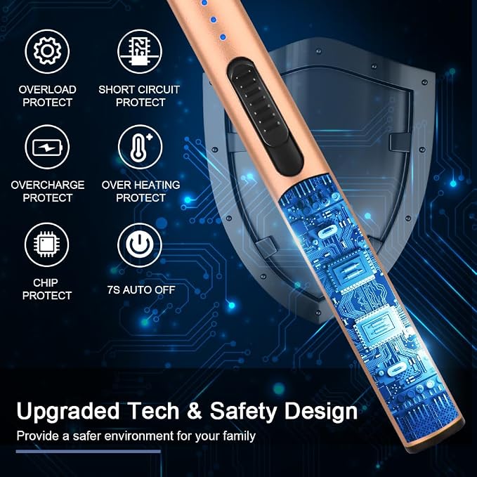 SUPRUS Electric Arc Windproof Flameless USB Rechargeable Lighter with Safety Lock for Candle (Peach Fuzz)