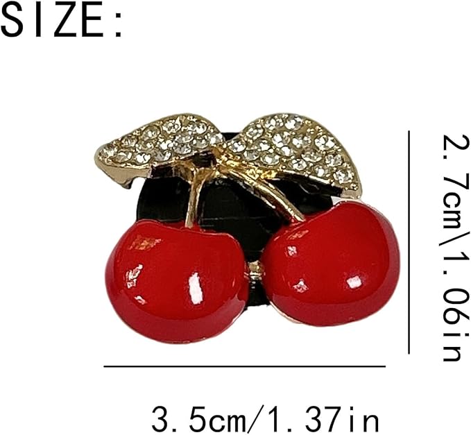 4 Pack Cute Red Cherry Car Air Vent Diffuser with Replaceable Refills, Clip-On Car Air Freshener, Auto AC Vent Decor Accessories, Aromatherapy Ornament Gift for Women