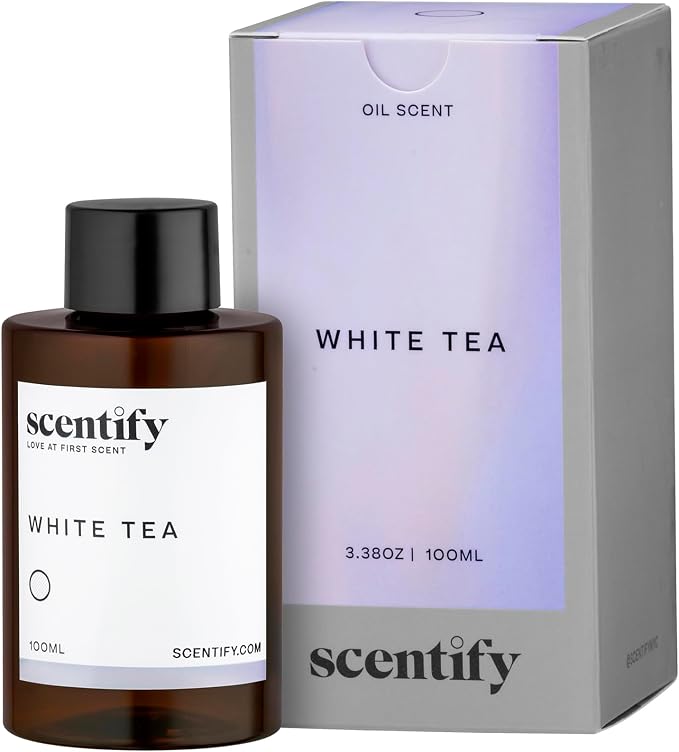 Scentify White Tea Aroma Oil Refill for Diffusers – Citrus, White Tea & Soft Florals, Amber Woods & Palo Santo – Luxury Aromatherapy Fragrance – 100ml / 3.38oz