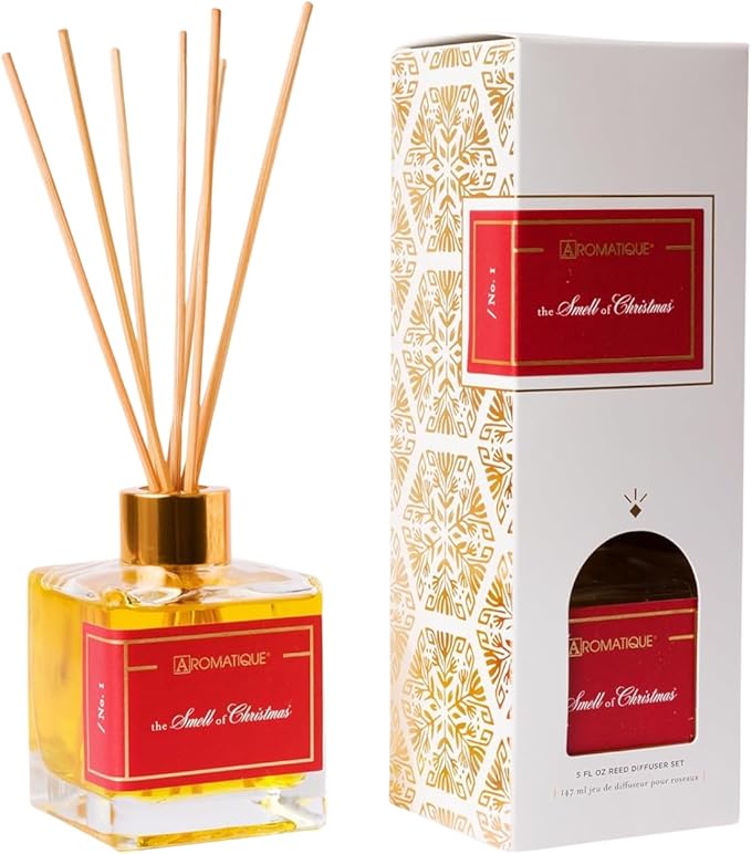 Aromatique X-Mas Christmas Reed Diffuser The Smell of Christmas Seasonal Fragrance with Spiced and Balsam Notes for Holiday Home Decor