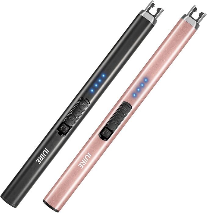 Electric Candle Lighter with Flashlight USB C Rechargeable Arc Lighters for Candles Windproof Plasma for Camping BBQ Stove Home Emergency with Safety Switch LED Battery Display