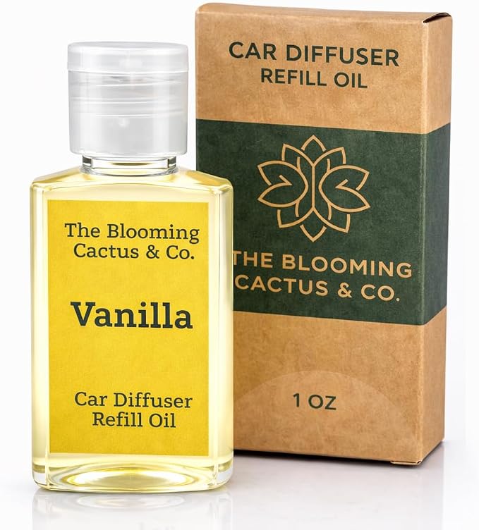 Car Diffuser Oil Refill 1 oz – Essential Oil Car Air Freshener Refill for Hanging Car Diffuser, Long Lasting Fragrance Oil, Phthalate Free, Multiple Scents. | Vanilla