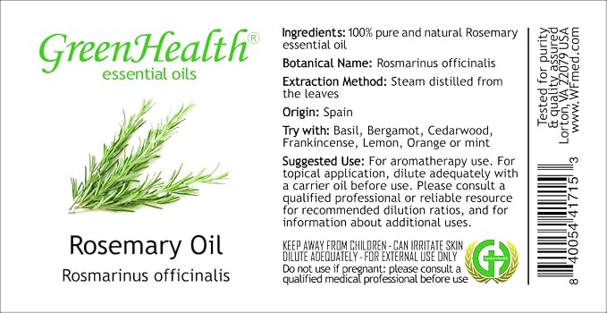 Rosemary Essential Oil - 1 Gallon - Plastic Jug - 100% Pure & Uncut - GreenHealth